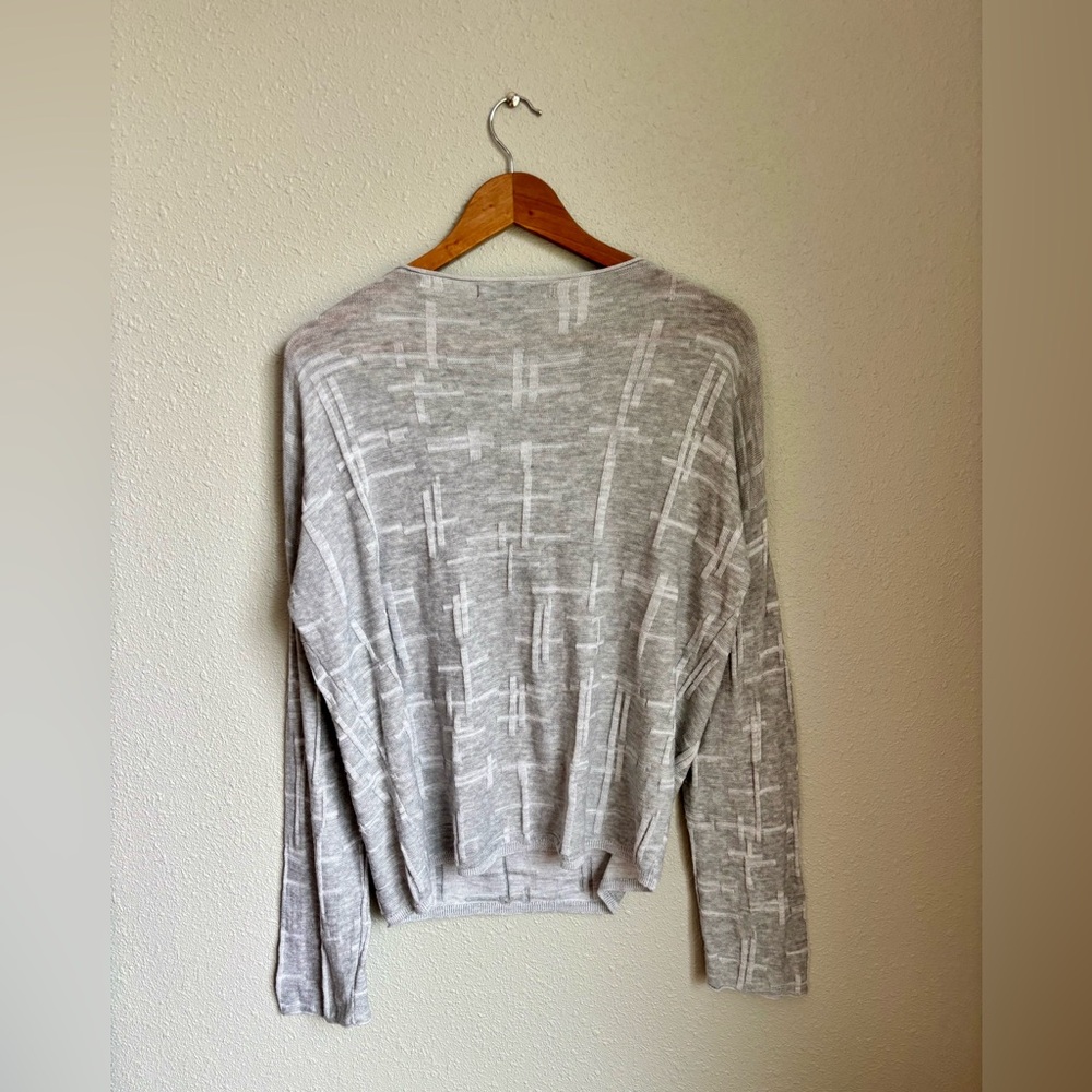 Skull Cashmere 100% cotton gray skull boat neck sweater size M - Picture 4 of 6